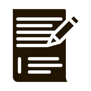 Kağıt Listesinde Kalem Yazma Çevik Element simgesi. Çevik Gear, Belge, Kum Camı ve Paket, Hoparlör ve Pictogram İzleme. Monokrom İllüstrasyonu