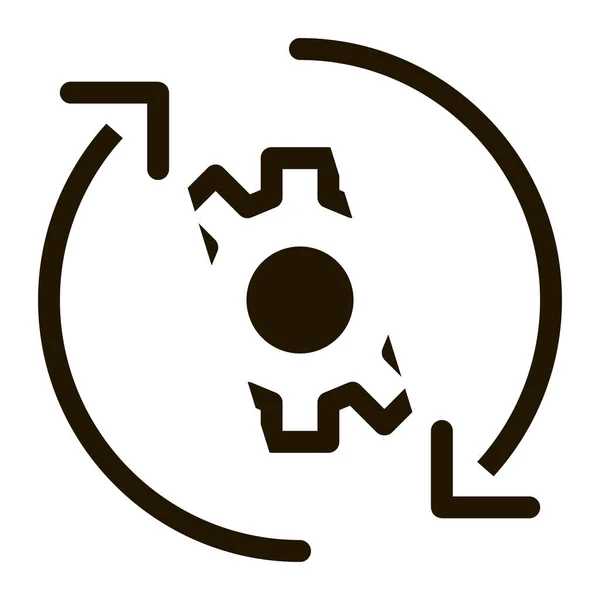 Gear Arrows Agile Element Glyph Icon Agilní Lupa Dokument Přesýpací — Stockový vektor