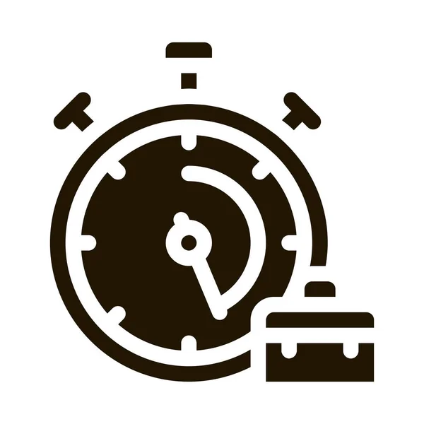Χρονόμετρο Και Βαλίτσα Ευκίνητο Στοιχείο Glyph Εικονίδιο Ευέλικτη Ταχύτητα Και — Διανυσματικό Αρχείο