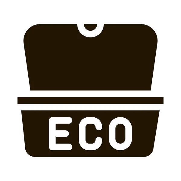 Eco Material Package Street Food Glyph Icon Carton Material Open — Stock Vector