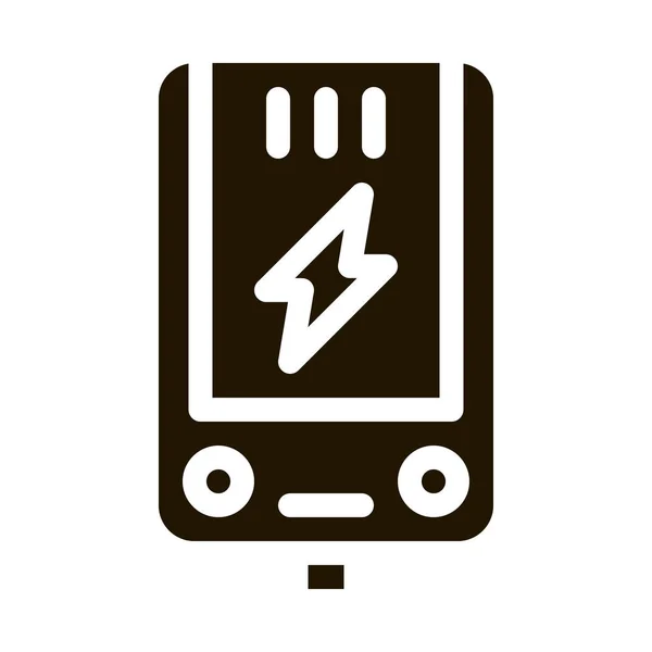 Icono Del Glifo Del Sistema Calefacción Del Bloque Principal Electrónico — Archivo Imágenes Vectoriales