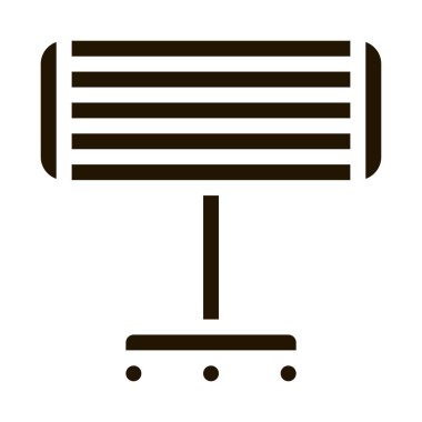 Taşınabilir Isıtma Cihazı Rollers glyph simgesinde. Cool and Nemidity, Airing, Ionization ve Isıtma Pictogram. İlgili Tek Renkli İllüstrasyon