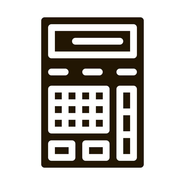 Калькулятор Фінансовий Електронний Механізм Гліф Значок Долар Гроші Дисплеї Смартфона — стоковий вектор