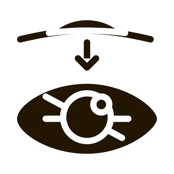 Eye Vision Kontaktlinsen Biomaterial Glyphen Symbol Biologie Und Wissenschaft Fläschchen — Stockvektor
