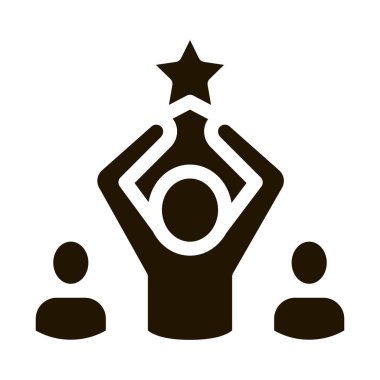 Kazanan Yıldız İnsan Yetenek Simgesi Vektörü. Contour Illustration