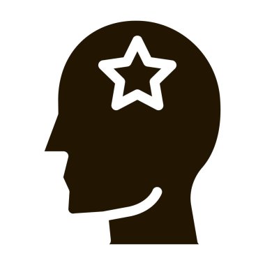 Man Star İnsan Yetenek Simgesi Vektörü. Contour Illustration