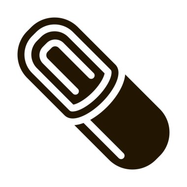 Kapsül Ek Simge Vektörü. Contour Illustration