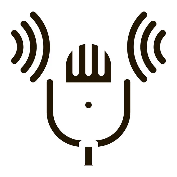 Sound Microphone Voice Control Icon Vector Контурная Иллюстрация — стоковый вектор