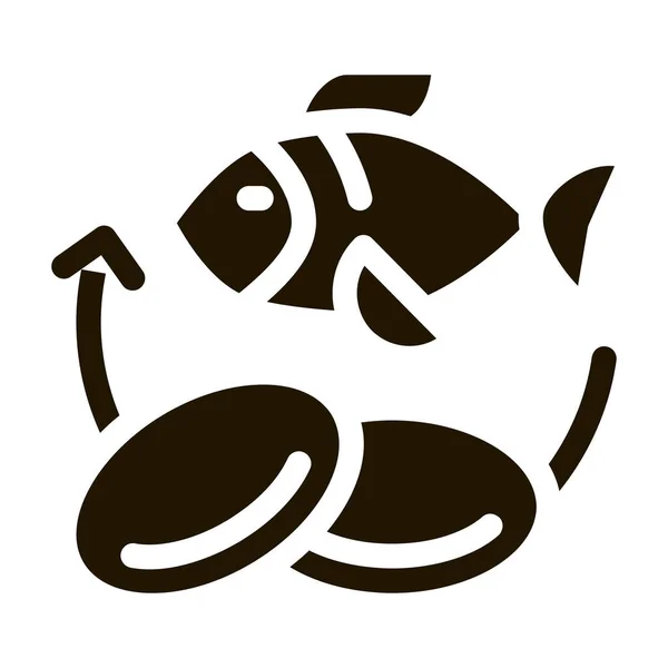 Fischnährstoffe Ergänzen Icon Vector Konturenillustration — Stockvektor