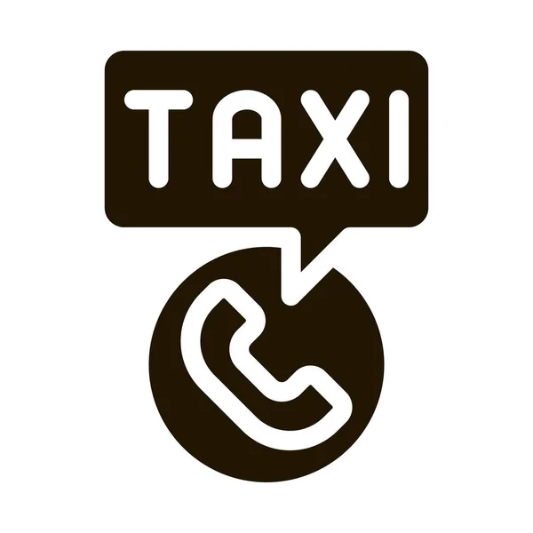 Taxi Bel Telefoon Service Online Taxi Icoon Vector Contour Illustratie — Stockvector