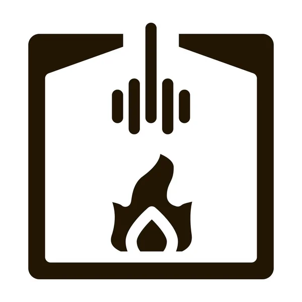 Factory Combustion Process Metallurgical Icon Vector Ilustrace Obrysu — Stockový vektor