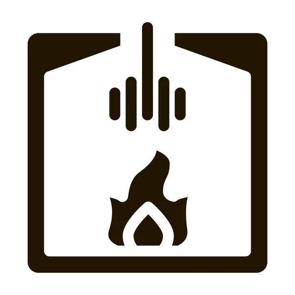 Factory Combustion Process Metallurgical Icon Vector Konturenillustration — Stockvektor