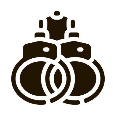 Kelepçe Kanunu ve Yargı Simgesi Vektörü. Contour Illustration