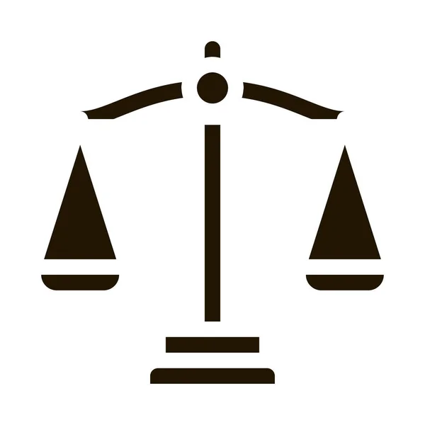 Масштабы Закона Икона Суда Вектор Контурная Иллюстрация — стоковый вектор