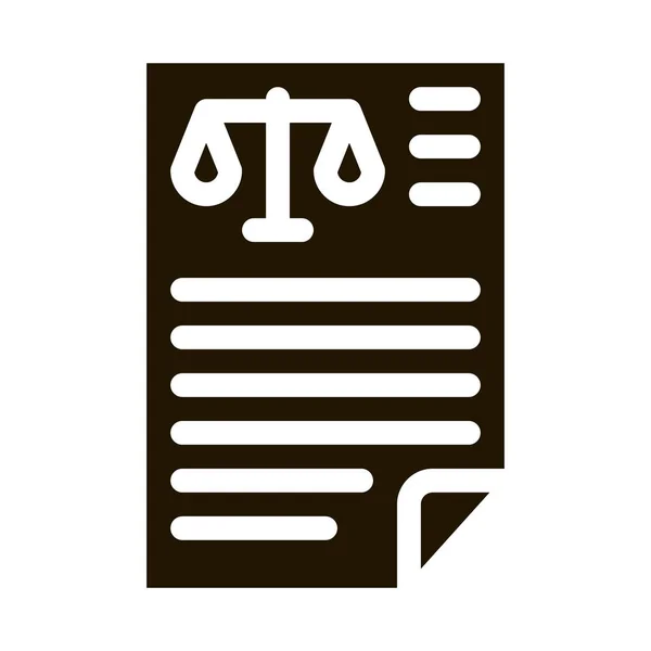 Yargı Belgesi Kanunu Yargı Simgesi Vektörü Contour Illustration — Stok Vektör