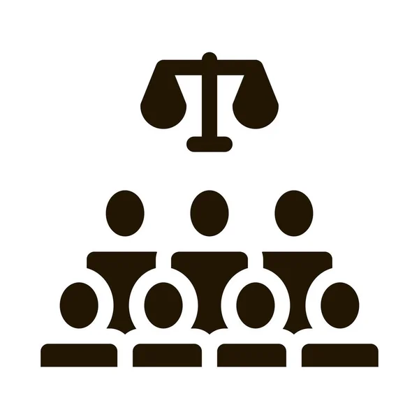 Иконный Вектор Судебного Заседания Судебного Решения Контурная Иллюстрация — стоковый вектор