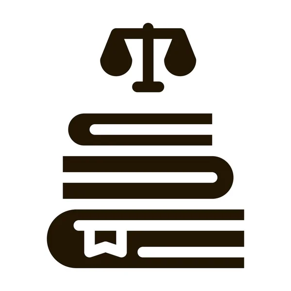 Justice Books Law Judement Icon Vector Ilustrace Obrysu — Stockový vektor