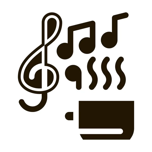 Hot Drink Cup Relax Music Biohacking Icon Vector Контурная Иллюстрация — стоковый вектор