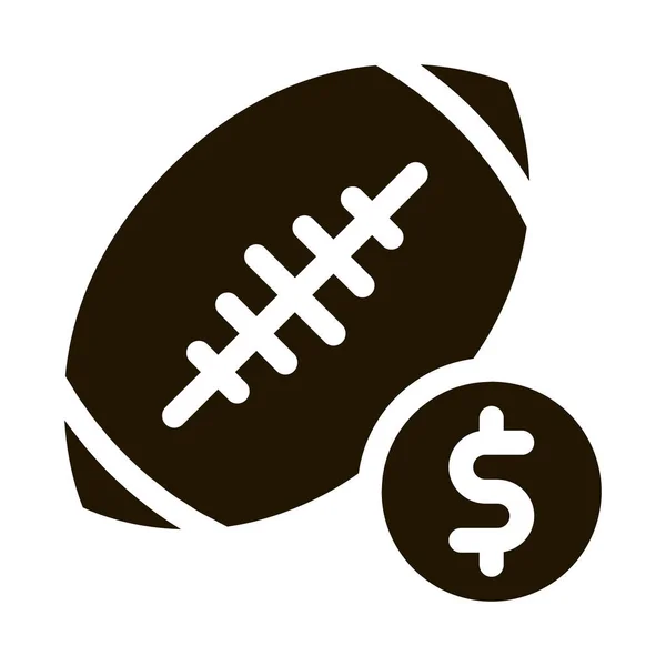 Rugby Ball Betting Gambling Icon Vector Ilustración Del Contorno — Vector de stock
