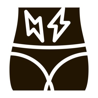 Karın Ağrısı glifinin alt simgesi vektörü. Karın Ağrısı İşareti. izole edilmiş sembol çizimi