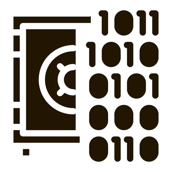 Computador Hacking Com Código Binário Glifo Vetor Ícone Computador Hacking — Vetor de Stock
