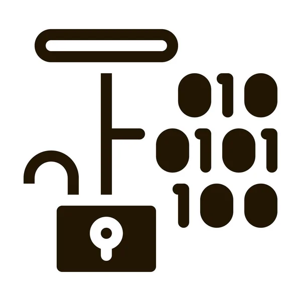 Hacking Binary Code Glyph Ikon Vektor Hacker Bináris Kód Jel — Stock Vector