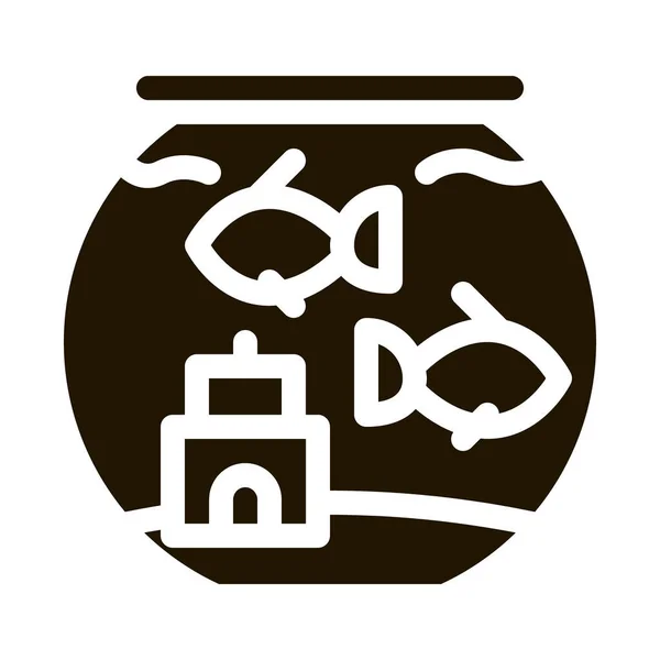 Wektor Ikony Glifów Akwariowych Znak Akwarium Odosobniony Symbol Ilustracji — Wektor stockowy