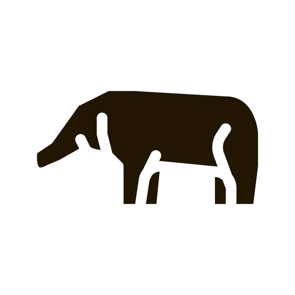 Rhinoceros Glyph Icon Vector 코뿔소 상징적 — 스톡 벡터
