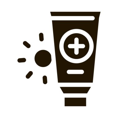 Güneş Sağlığı Jel glifleri ikon vektörü. Güneş Sağlık Jeli İşareti. izole edilmiş sembol çizimi