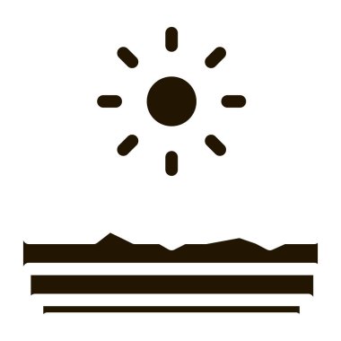 Güneş kabartma simgesi vektöründe Deriyi Kurutma. Güneş Işığında Deriyi Kurutmak. izole edilmiş sembol çizimi