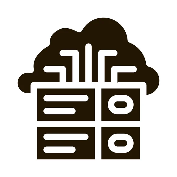 Illustration vectorielle de glyphe d'icône de système numérique de nuage de Voip — Image vectorielle