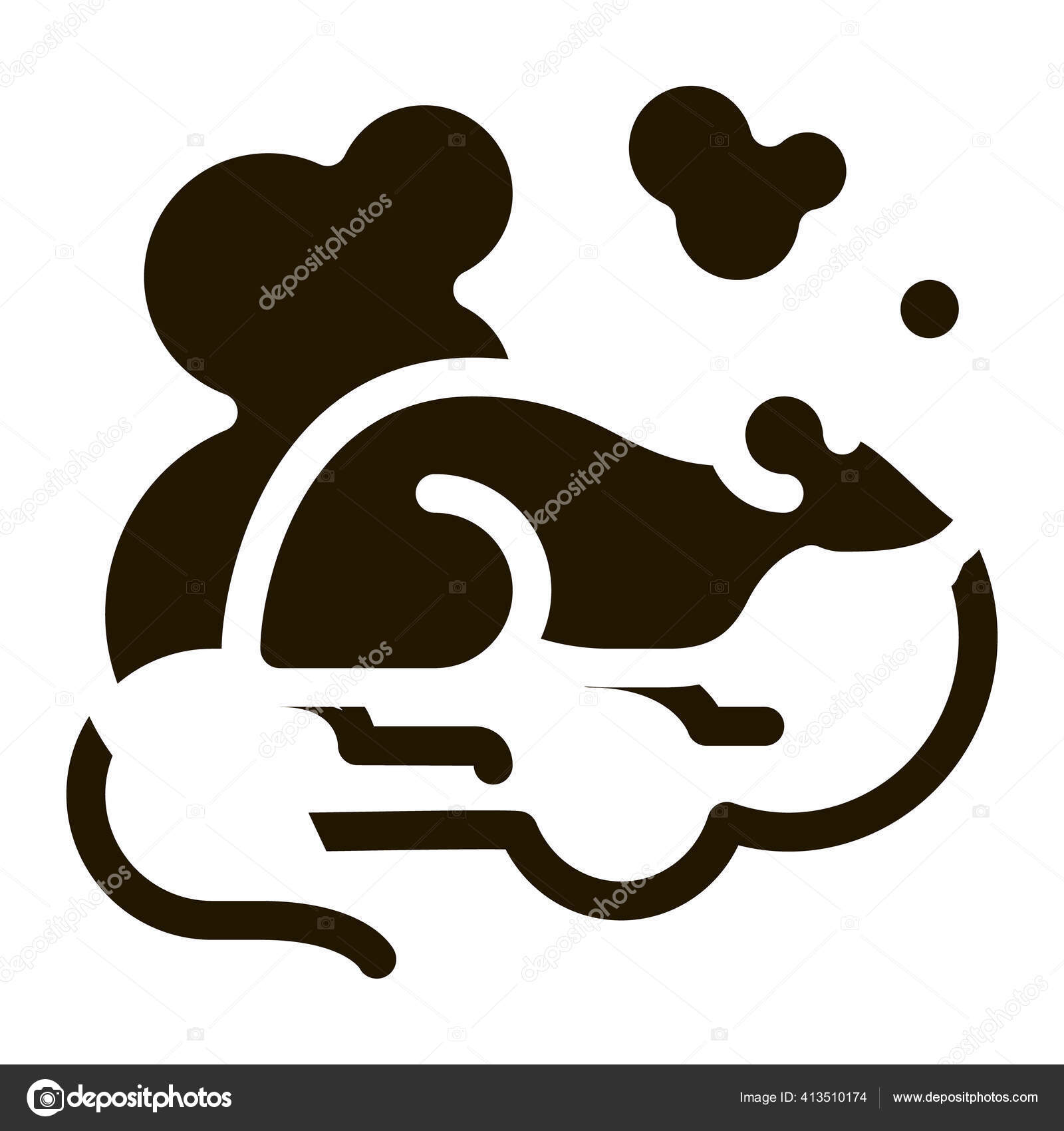 煙の中のネズミアイコンベクターのグリフイラスト ストックベクター C Pikepicture