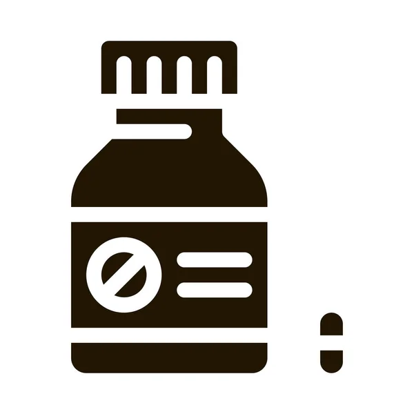 Ilustração Glyph do vetor do ícone da garrafa da pílula morta — Vetor de Stock