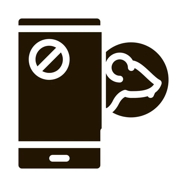 Rat Protect Smartphone Service Icon Vector Glyph Illustration — Stockvektor