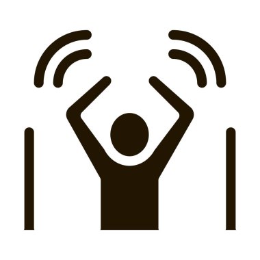 Adam Uyarı Sinyali Sensörleri sembol vektörünü geçemedi. Adam Uyarı Sinyal Algılayıcı İşaretini Geçemedi. izole edilmiş sembol çizimi