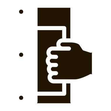 Elle Soğutma Kapısı sembolü vektörünü açar. Elle Soğutma Kapısı Tabelasını Açar. izole edilmiş sembol çizimi