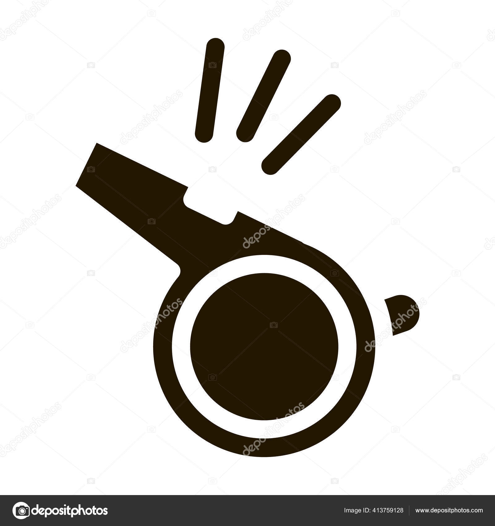 Silbato Para Competencia Deportiva Vector Icono Glifo Señal Concurso Silbato  Vector de stock #413759128 de ©pikepicture, image size:1600x1700