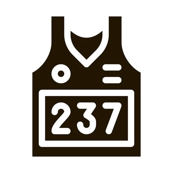 Weste Mit Persönlicher Athletennummer Glyphensymbol Vektor Weste Mit Persönlicher Athletennummer — Stockvektor