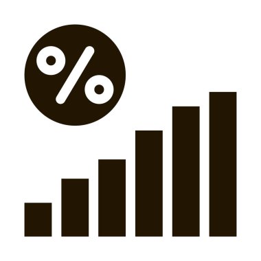 Faiz Yükselen İstatistikler sembol vektörü. Faiz Yükselen İstatistikler İşareti. izole edilmiş sembol çizimi