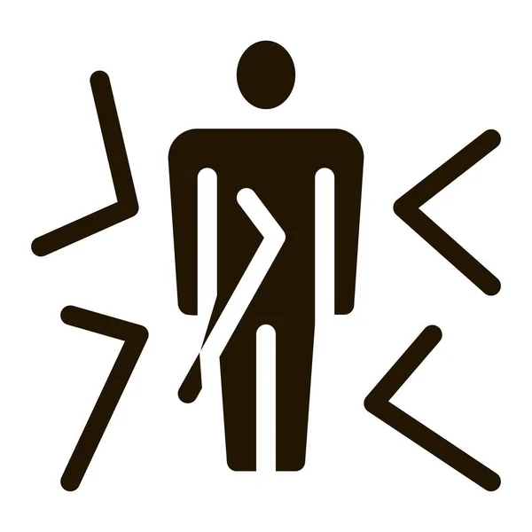 Kugelsichere Person Man Glyphen Symbol Vektor Kugelsicheres Personenschild Isolierte Symbolillustration — Stockvektor