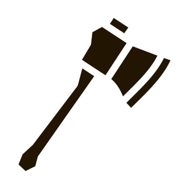 Küçük Kamp Ax sembol vektörü. Küçük Kamp Balta İşareti. izole edilmiş sembol çizimi