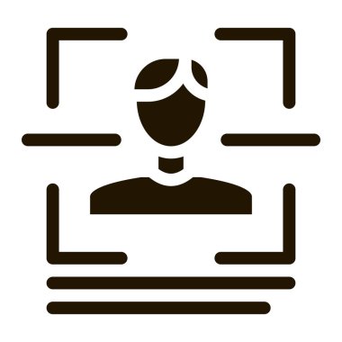 Simge vektörü taranırken kişi hakkında bilgi. Tarayıcı İşareti Hakkında Bilgiler. izole edilmiş sembol çizimi