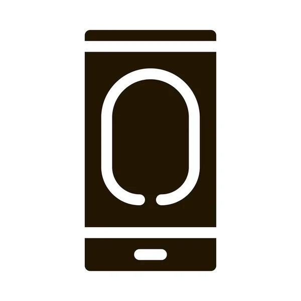 Scannen Sie Den Fingerabdruck Phone Glyph Icon Vector Scannen Des — Stockvektor