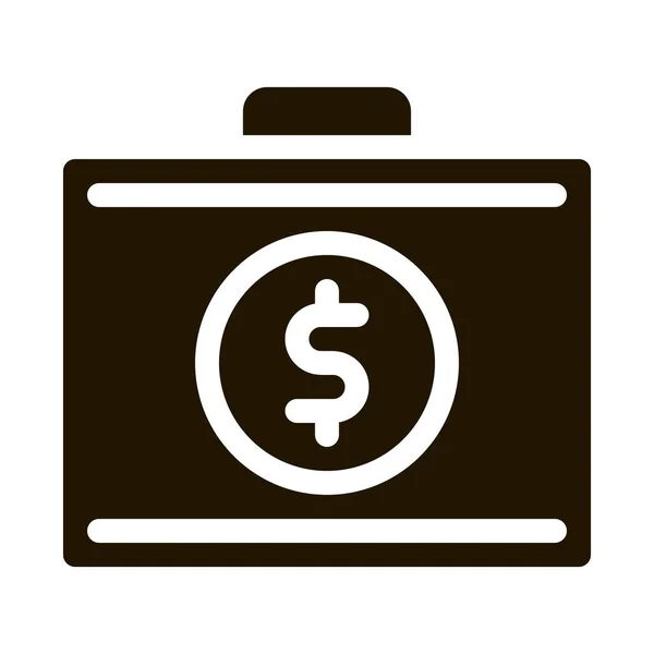 Argent Dollars Case Glyphe Icône Vecteur Money Dollars Case Sign — Image vectorielle