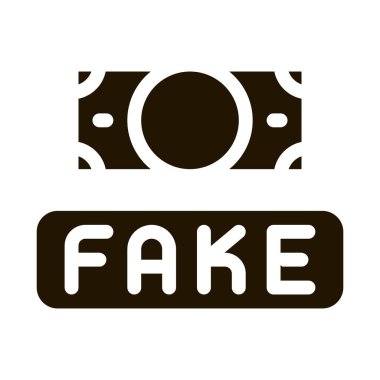 Sahte Para Para Birimi sembol vektörü. Sahte Para Birimi Tabelası. izole edilmiş sembol çizimi