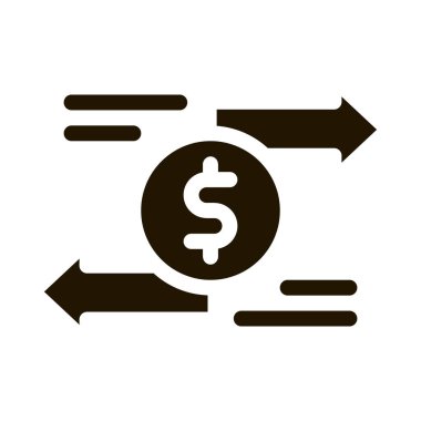 Para birimi dolar değişimi simge vektörü. - Para Birimi Değişim Tabelası. izole edilmiş sembol çizimi