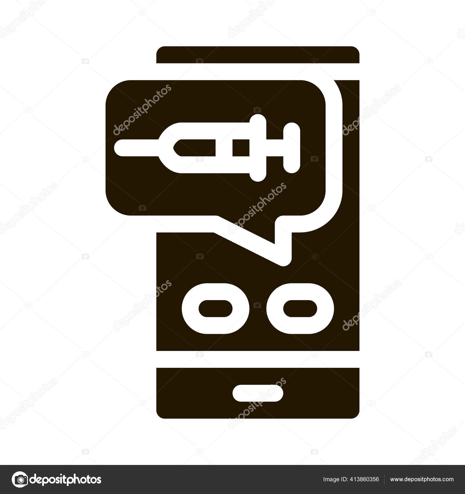 Injection Mobile App Glyph Icon Vector Injection Mobile App Sign Stock