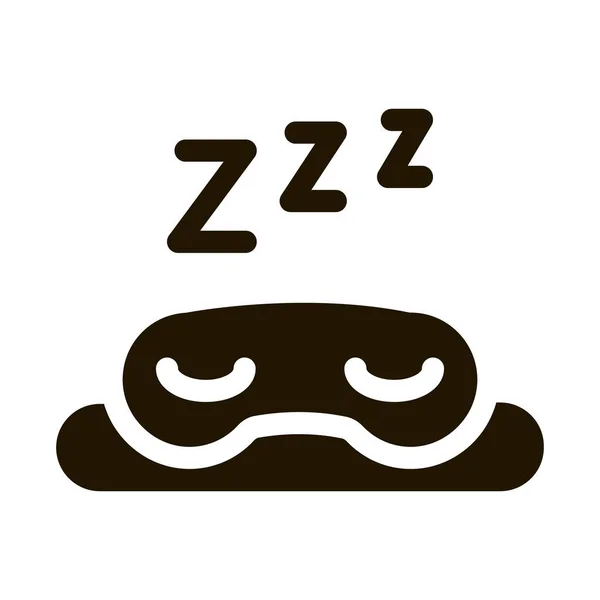 Night Sleep Eyesマスクグリフアイコンベクトル 夜の睡眠目マスクサイン 孤立したシンボルイラスト — ストックベクタ