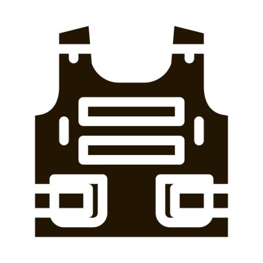 Polis Vücut Güvenliği Zırhı sembol vektörü. Emniyet Teşkilatı Zırh İşareti. izole edilmiş sembol çizimi