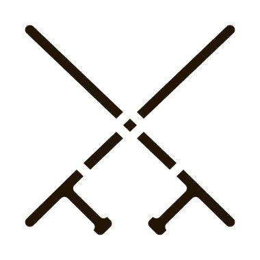 Çapraz Polis Batonları sembol vektörü. Çapraz Polis Asa İşareti. izole edilmiş sembol çizimi